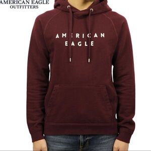 American Eagle Outfitters Men's Burgundy Hoodie |Size XS